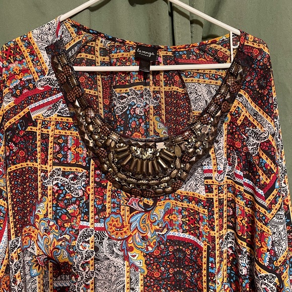 La Vanya blouse with neck front beading - Picture 2 of 3